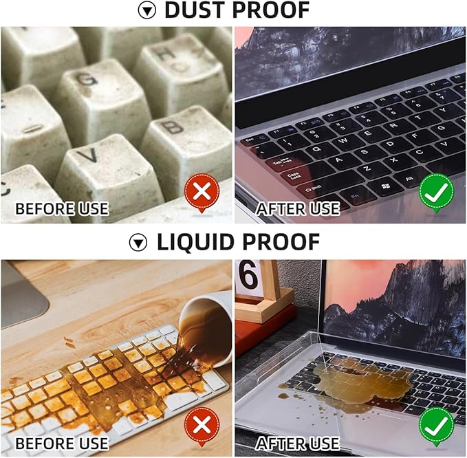 Veemoon 15.6inch Laptop Acrylic Keyboard Cover Anti-Cat Laptop Keyboard Cover Clear Mechanical Keyboard Dust Cover Computer Transparent Waterproof Protector Case for Home School Office