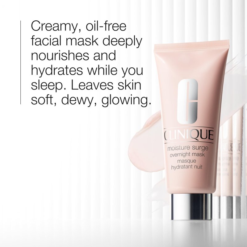 Clinique Moisture Surge Oil Free Overnight Face Mask With Aloe Vera For All Skin Types | Hydrating + Plumping Face Mask Skin Care, 3.4 Fl Oz
