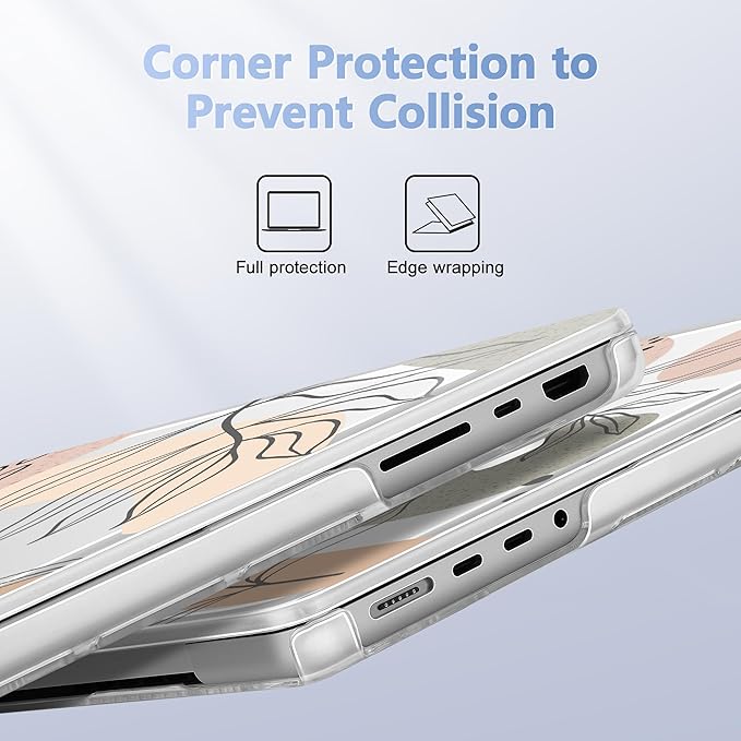 Lepeoac for MacBook Pro 16 inch Case M1 M2 M3 M4 M5 Pro/Max with Liquid Retina XDR, Release 2021-2025 2026 A3429 A3428, Hard Shell Case with Screen Protector & Keyboard Cover, Tropical Leaves