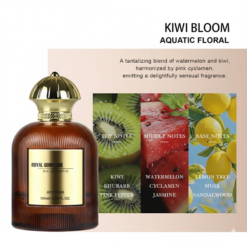 aopoka Kiwi Bloom – Luxury Aquatic Floral Eau de Parfum for Women, Long-Lasting Perfume 3.3 Fl Oz | Kiwi & Watermelon with Jasmine, Lemon Tree & Sandalwood, Your Gift for Christmas Fragrance