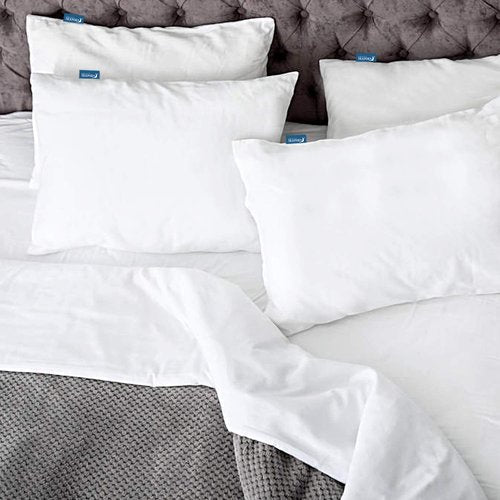 King Pillow Protector Waterproof with Zipper 4 Pack, 20x36 inch King Size Pillow Protector, Pillow Covers Encasement Pillow Case White