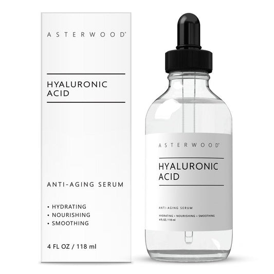 Asterwood Pure Hyaluronic Acid Serum for Face - Plumping, Anti-Aging, Hydrating - Fragrance-Free - 4 Fl Oz