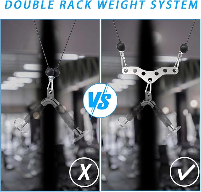 Lights Mountain Double to Single Pulley Adapter Plate for Cable Machines – Heavy-Duty Stainless Steel Connector with 3 Carabiners for LAT Pulldown, Triceps, Biceps & Home Gym Workouts