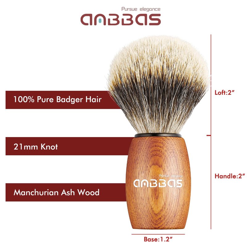 Anbbas Badger Hair Shaving Brush with 100g Shaving Soap Refill and Upgrade Lathering Way-POP Mug A5 Melamine,Foaming Set for Men Wet Shave,Women Girls Hair Removal