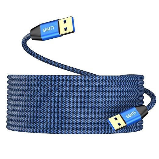 GGMTY USB to USB Cable 3FT(2 Package),Durable Braidedfor USB 3.0 Male to Male Type A to Type A Cable Data Transfer Compatible with Hard Drive, Laptop, DVD Player, TV, USB 3.0 Hub, Monitor, Camera