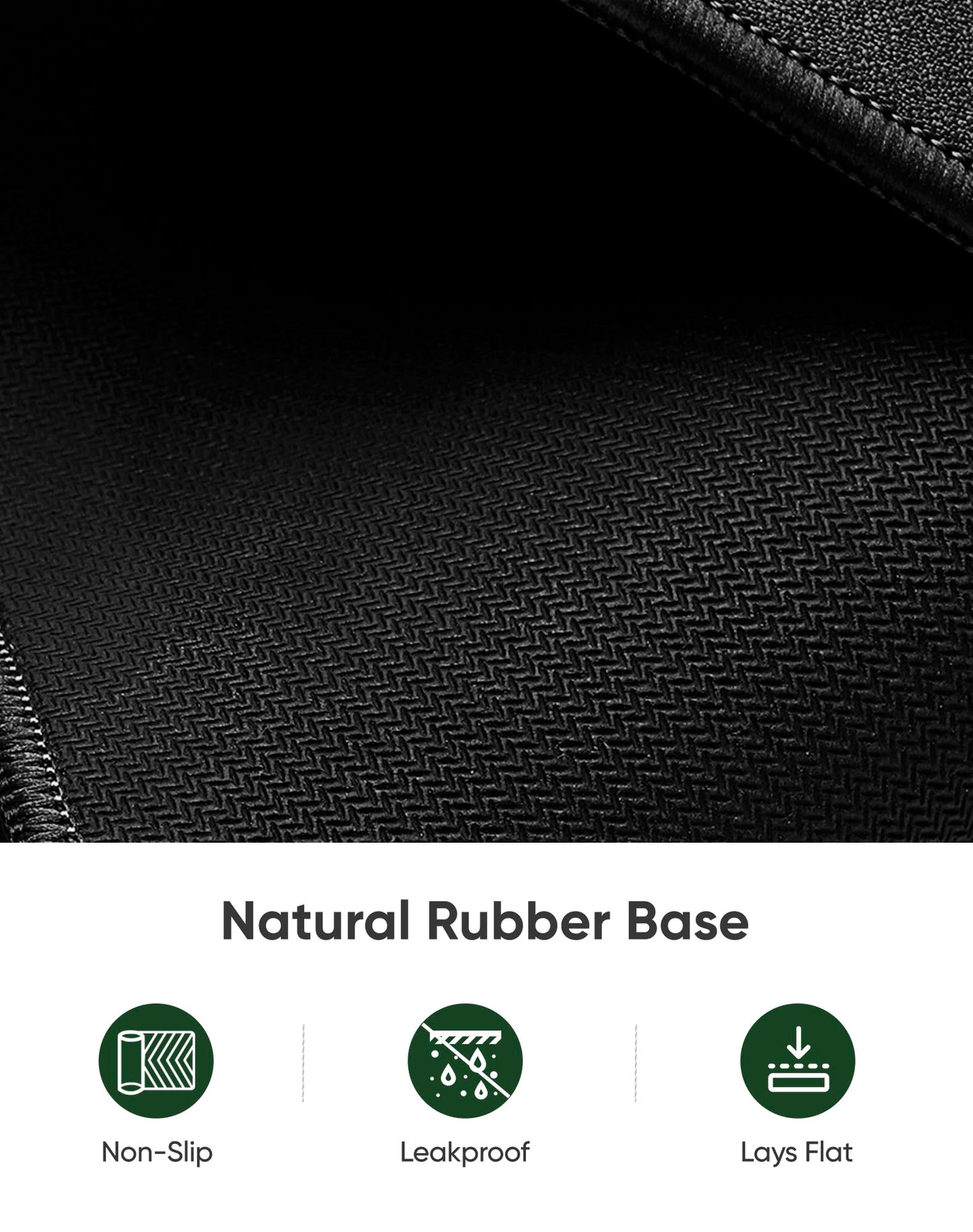 ALOANES Black Waterproof Desk Mat, Large, with Extended Mouse Mat, Office Desk Protector with Anti-Slip Base, Stitched Edge, Grain Jacquard Surface, Perfect for Gamer, Home, XL,11.81''x27.56''x0.12'