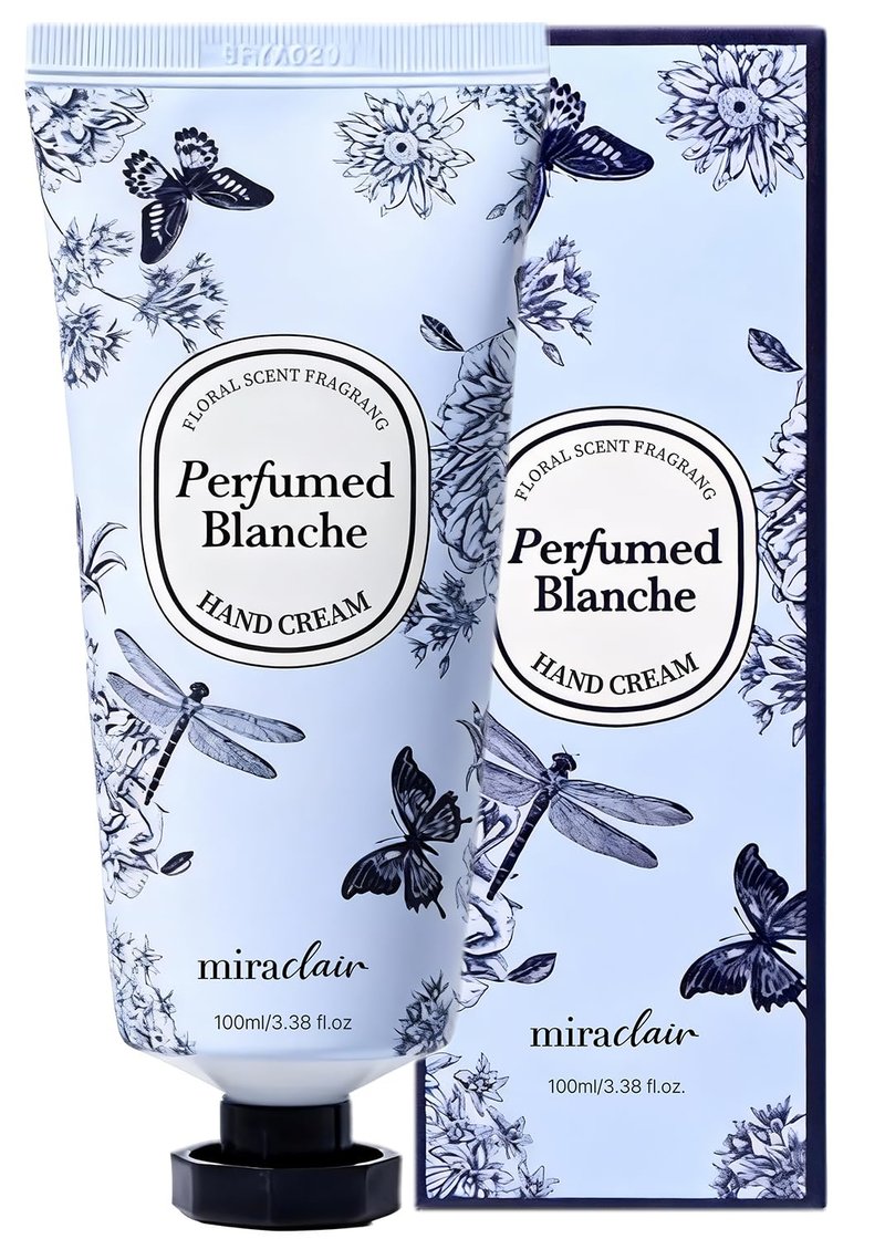 MIRACLAIR Hand Cream, Hand Lotion for Dry Cracked Hands, Moisturizing Skincare, Nourishing Creams for Dry Hands, Nails, and Cuticles, Travel-Sized, Vegan, 3.38oz, Perfurmed Blanche