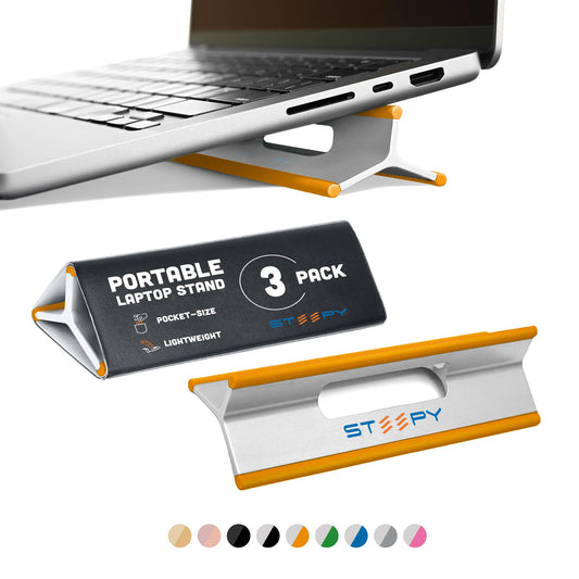 Steepy Portable Laptop Stand for Desk – Adjustable Height, & Portable Laptop Holder – Ergonomic Computer Stand for Cooling & Comfort – Slip-Proof, Sturdy Design – Universal Fit for 13-17 Inch Devices