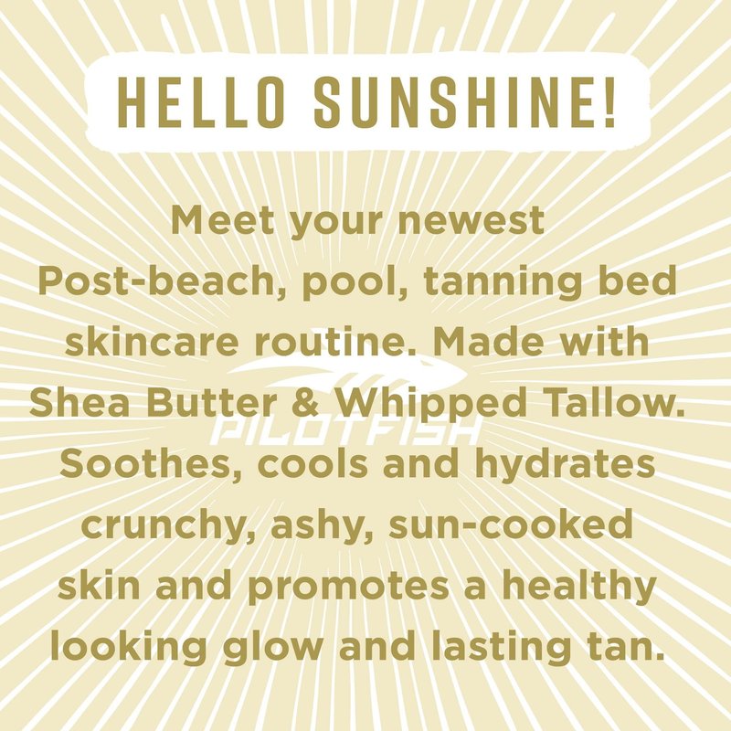 Pilotfish After Sun Body Butter Moisturizing Cream - Shea Butter & Whipped Tallow, Simple Ingredients, After Sun Lotion, Body Lotion, Coconut Oil, After Sun Care, After Sun Skin Care, 3.8oz