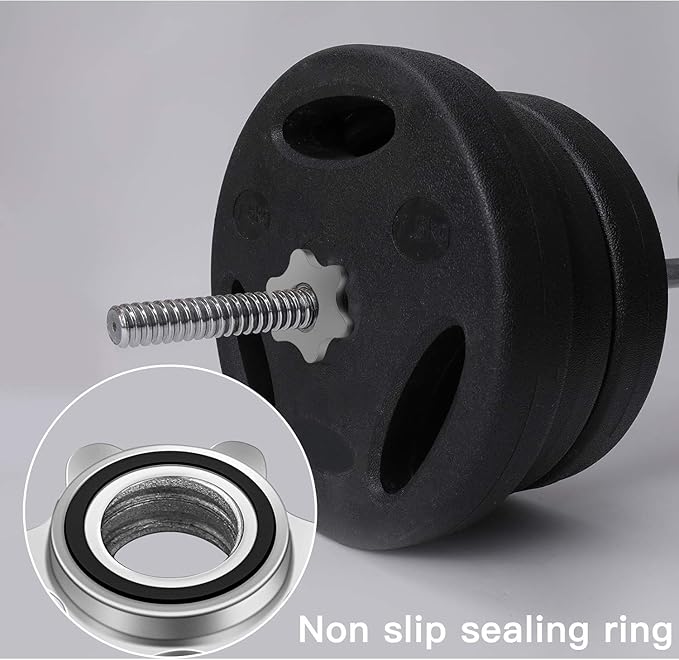 Lamoutor 2Pcs Anti-Slip Hex Nut Collar Screw for Barbell Dumbbell Weight Lifting 28mm