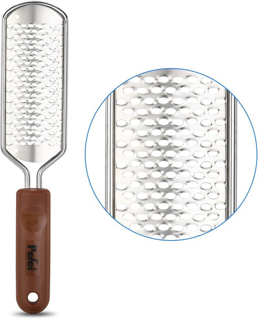 Professional Pedicure Foot File - Stainless Steel Detachable Scrubber for Hard Skin | Ideal for Wet & Dry Feet