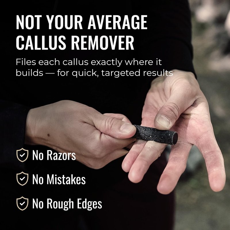 SandBar Callus Removal, Hand Callus Remover Salve Balm Stick for Working Hands, Lightweight Dead Skin Remover Tool Grit Surface, Knurled Handle, Magnetic Cap Hand File 4" - Black