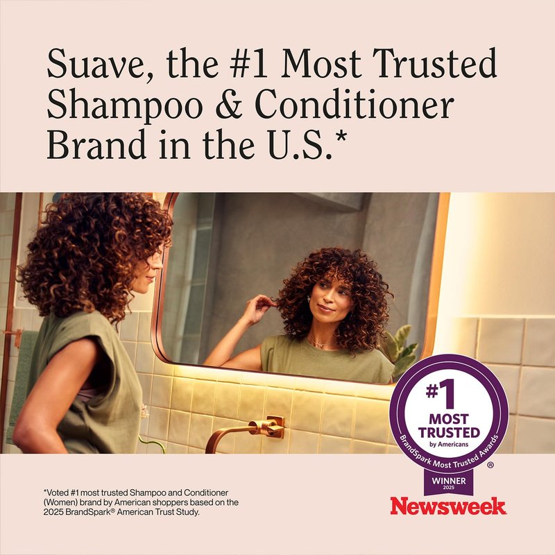 Suave Clarifying Shampoo - pH-Balanced Daily Cleanser for Oily Hair | Family-Size 4-Pack, 22.5 Oz Each