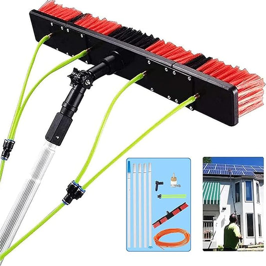 Window Cleaning Pole/Water Fed Telescopic Brush/Extendable Cleaner Conservatory Roof Suitable for Photovoltaic Panel CleaningTrucks Windows(50cm Brush 5m Pole)