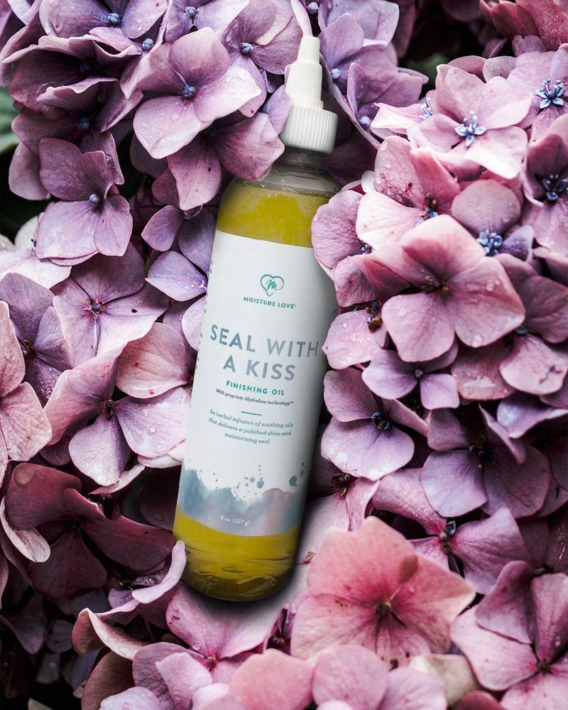 Moisture Love Seal with a Kiss Finishing oil for Hair Moisturizing and Polishing. Curly Hair Care Product with Argan Oil and Castor Oil. Sulfate Free. 8oz