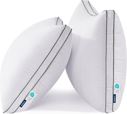 Bedsure Queen Pillows - Fluffy Hotel Quality Pillows with Gusseted Support | Diamond Quilted Design