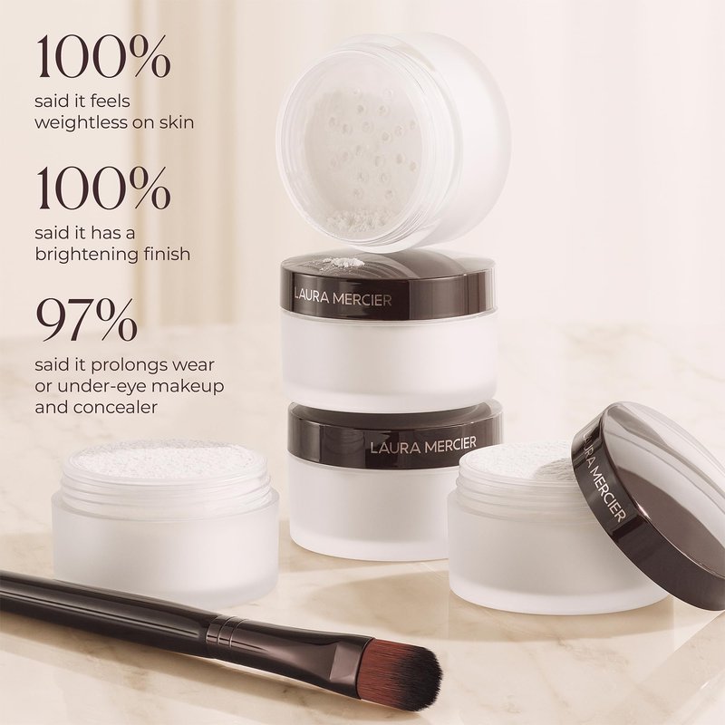 Laura Mercier Secret Brightening Powder For Under Eyes, Weightless Setting Powder for Under-Eye Concealer, Instantly Brightens, Sets & Prolongs Makeup, Translucent