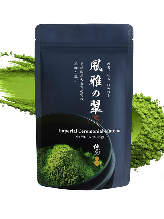 YUZUKI Matcha Powder - Ceremonial Grade Green Tea - First Harvest, Zero Sugar - 100g from Uji Kyoto
