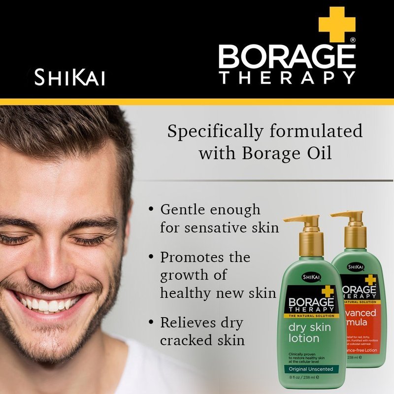 ShiKai Borage Therapy Body Moisturizer - Fragrance-Free Hydrating Lotion for Dry Hands & Body | 8oz, Pack of 2
