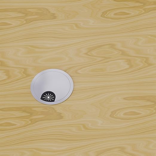 Skweawert Desk Grommet 2-1/8 Inch 53mm, Zinc Alloy Computer Desk Wire Hole Cover, Office Desktop Cord Cable Hole Metal Ring, Silver Tone