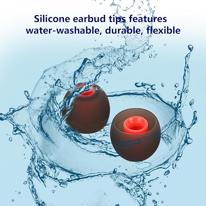MMYQXI 54 PCS Silicone Replacement Earbud Tips Earbud Cap Eartips Fit for in-Ear Earbuds(Inner Hole 3.8mm -5.1mm) Headphones Earbud Rubber Tips S M L