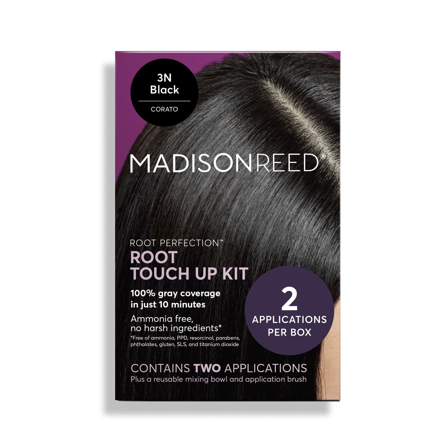 Madison Reed Root Perfection Root Touch Up Kit for T-Zone – 3N Corato Black, 2 Permanent Applications, 100% Gray Coverage in 10 Min | PPD-Free & Ammonia-Free, Includes Hydrating Hair Mask