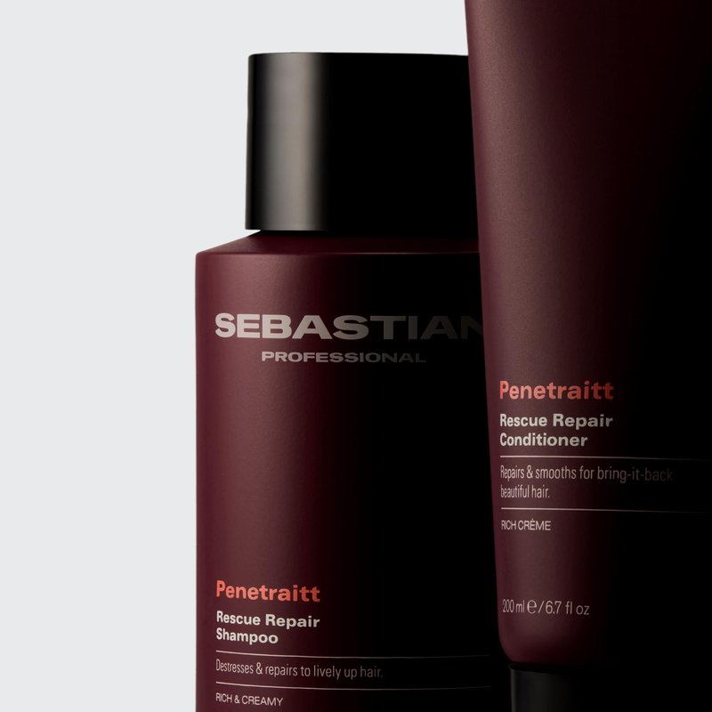 Sebastian Professional Penetraitt Shampoo & Conditioner Duo Set | 33.8 Fl Oz Liter Bottles Prepack with Pumps Included | For Dry, Damaged, & Colored Hair | Packaging May Vary