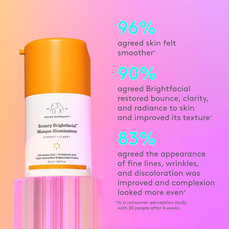 Drunk Elephant Bouncy Brightfacial | Illuminating Face Mask - 50 ml - Clean, Cruelty-Free Skincare