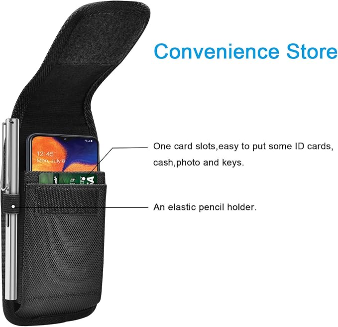 Tiflook for Samsung Galaxy S26 S25 FE S24 S23 S22 S21 S20 A37 5G A17 A36 A16 A55 A35 A15 A26 A56 Note 20 10 Phone Holster Nylon Cell Phone Pouch Belt Holder Carrying Case with Clip, Black
