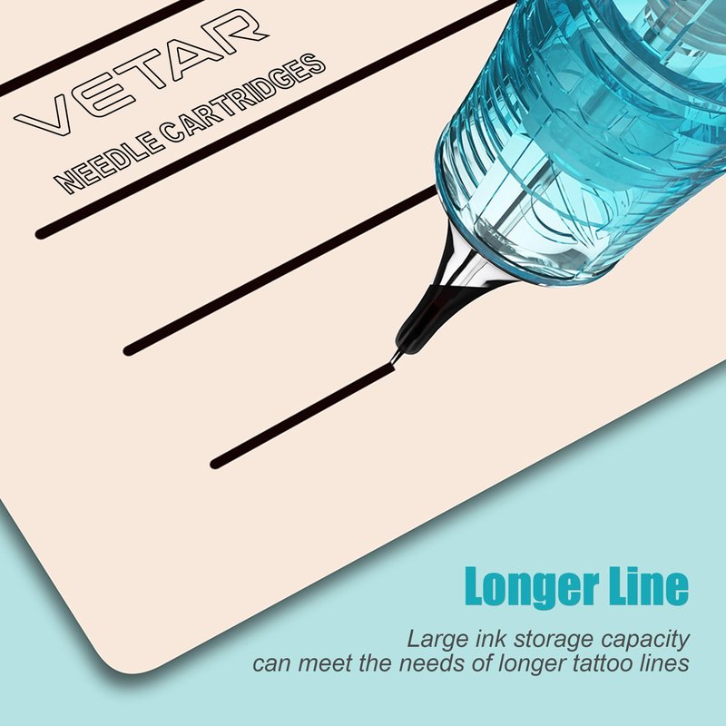 JCONLY VETAR TATTOO CARTRIDGE NEEDLES - 20Pcs Tattoo Needles #10 Bugpin 25 Curved Magnum Tattoo Cartridges 1025CML Tattoo Needles Diameter 0.30mm Long Taper 5mm Cartridges