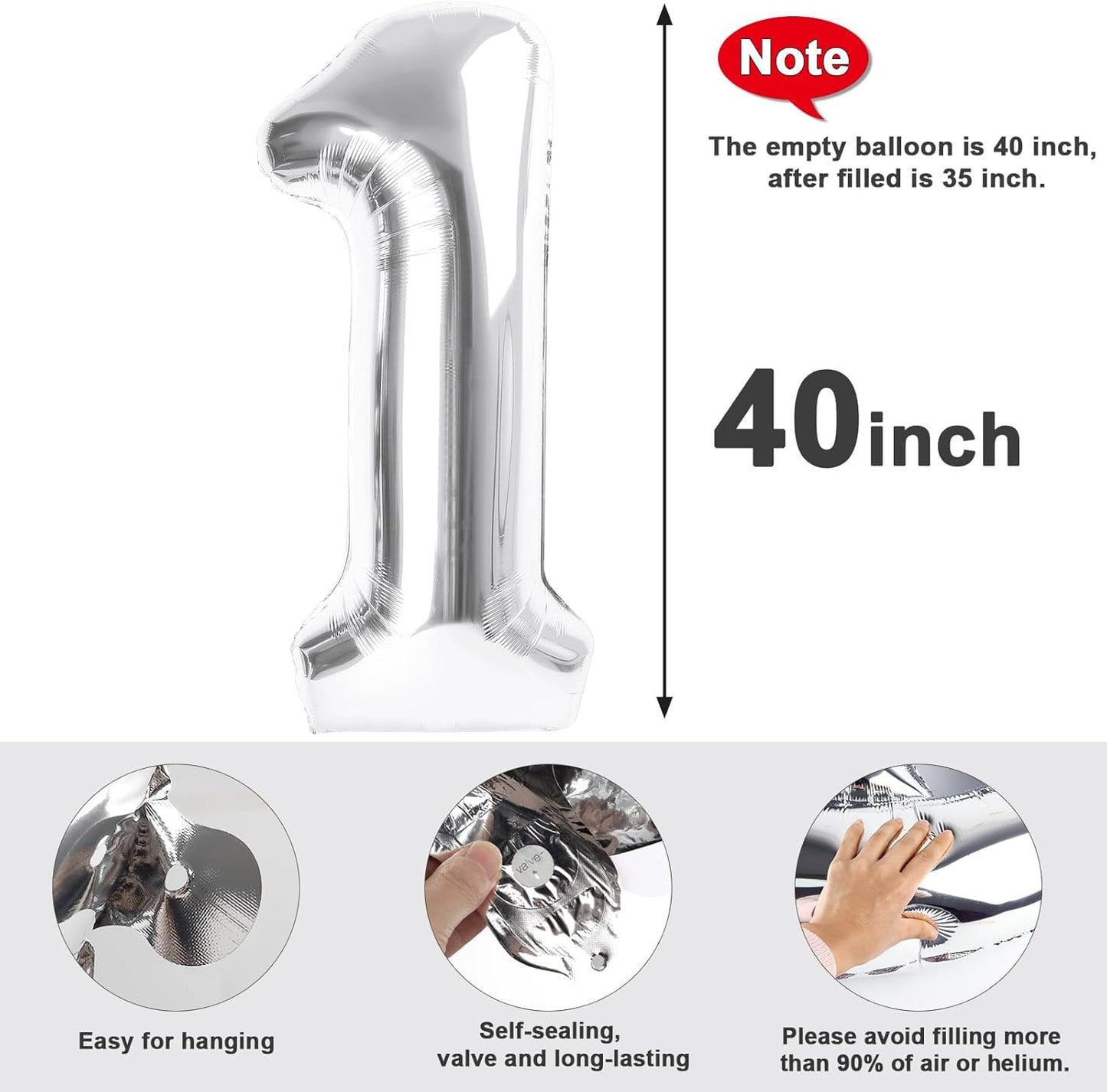 Skiennix 40-Inch Silver Number 17 Balloon - Perfect Decoration for 17th Birthday & Anniversaries