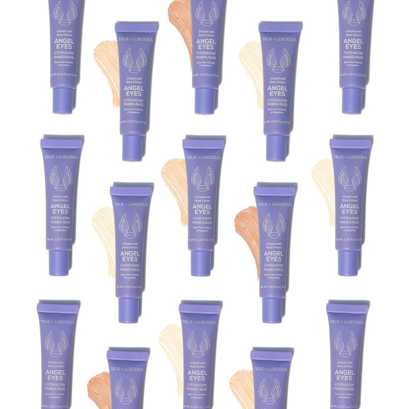 True + Luscious Angel Eyes Eyeshadow Primer | Hydrating Eye Primer Locks Makeup Up to 16 Hours | Vegan Paraben-Free Cruelty-Free | Rose Extracts Bentonite Clay Oily Lids Shade 0.33 oz | Dark