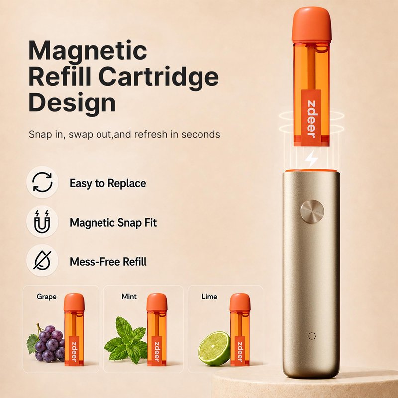 ZDEER PW13 Electric Cool Breath Spray, Probiotic Fresh Mouth Spray for Bad Breath & Dry Mouth, Rechargeable Micro-Mist Oral Spray with 3 Flavor Cartridges, Alcohol-Free, On-the-Go Use