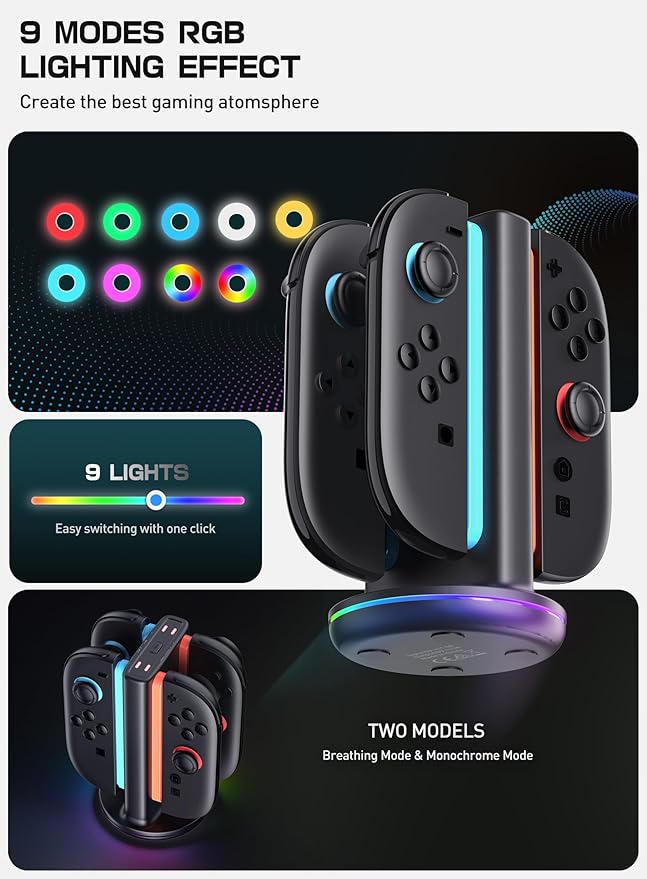 SUPCASE Charging Dock for Nintendo Switch 2 Joy Con, Black