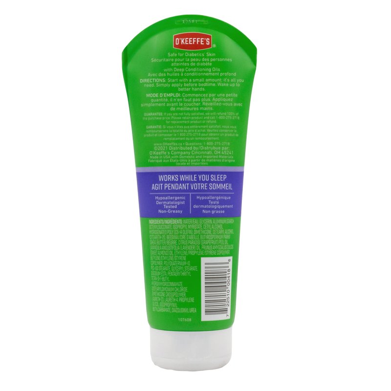 O'Keeffe's Working Hands Night Treatment Hand Cream and Healthy Feet Night Treatment Foot Cream, 7 Ounce Tube
