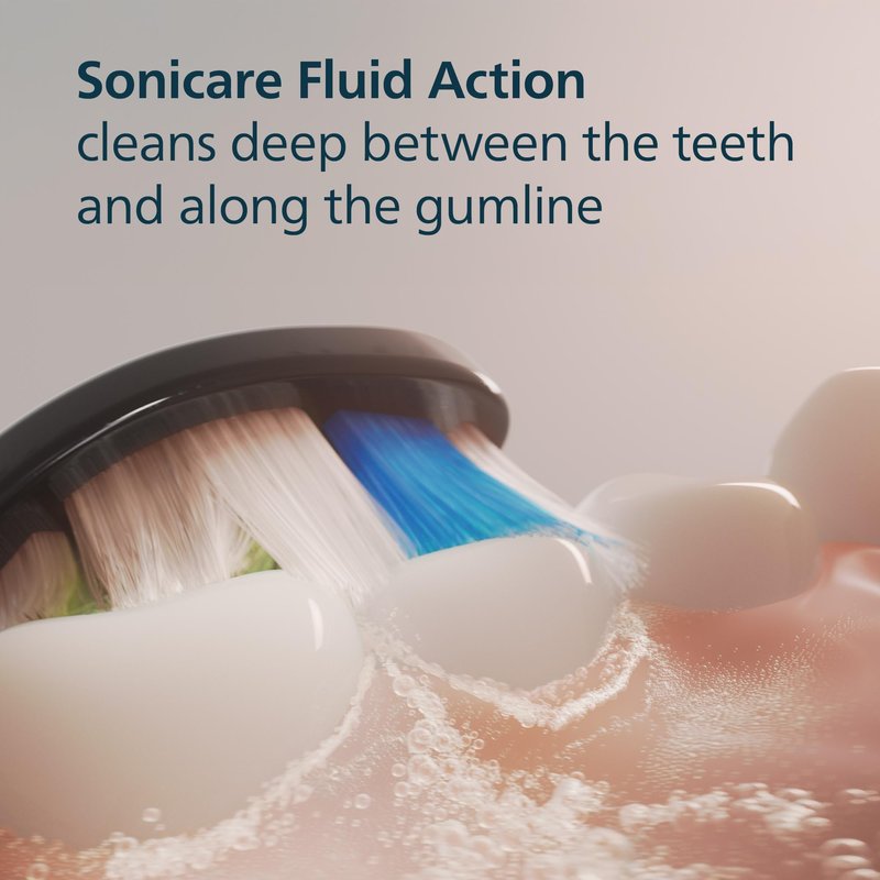 Philips Sonicare W DiamondClean - Genuine Replacement Electric Toothbrush Heads, Black, 4 Pack One Year Supply, HX6064/95
