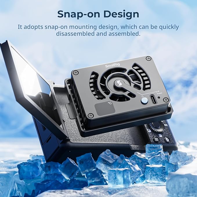 SMALLRIG Camera External Cooling System for Sony/for Canon/for FUJIFILM, Snap-On Cooling Fan with TEC Cooling Module for Sony ZV-E1/A7 IV/A6700/FX3, for Canon R5/R6, for FUJIFILM X-T4/X-S10