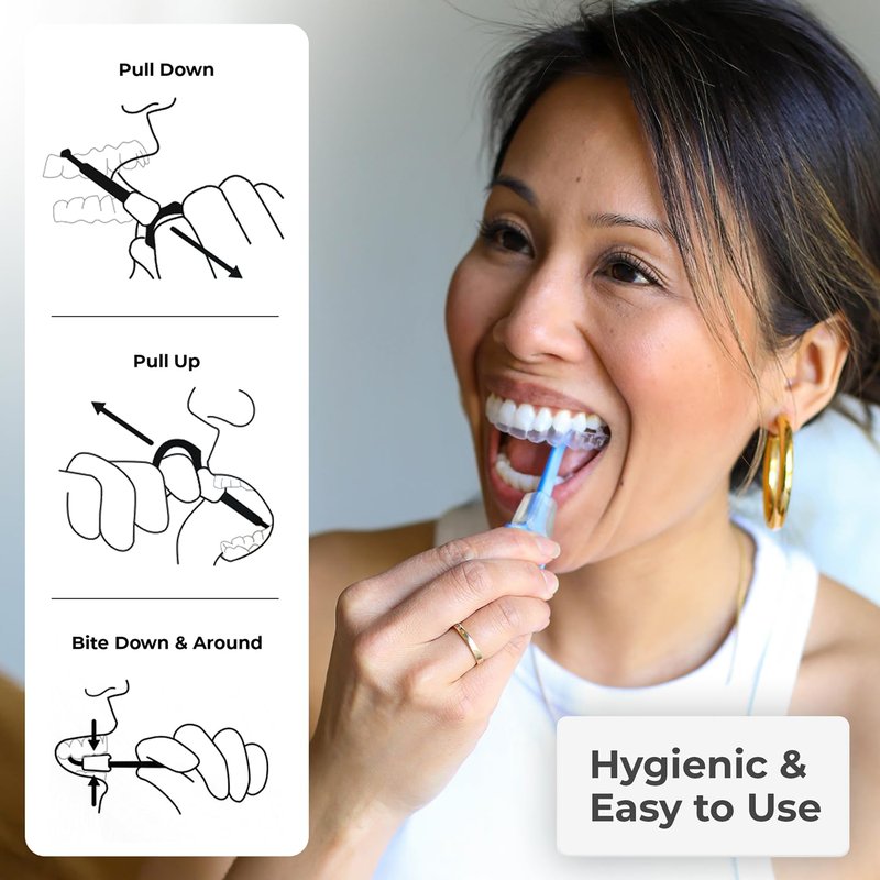 PUL 2-in-1 Aligner Removal Tool and Chewies for Invisalign Aligners, Retainers and Trays - Patented Invisalign Remover Tool for Easy Removal & Secure Fit - Pack of 4, Black