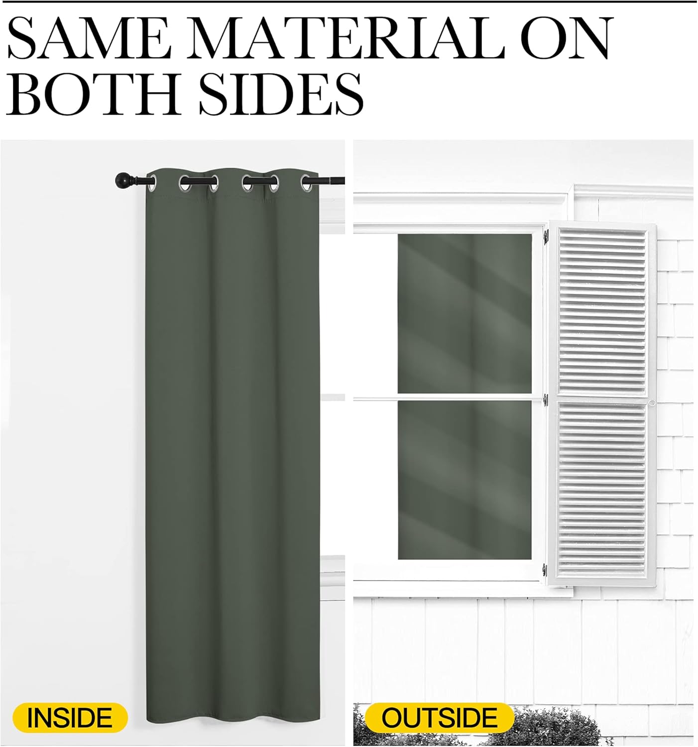 NICETOWN Thermal Insulated Blackout Curtains - Room Darkening Grommet Drapes, Dark Mallard, Set of 2 (55x68")