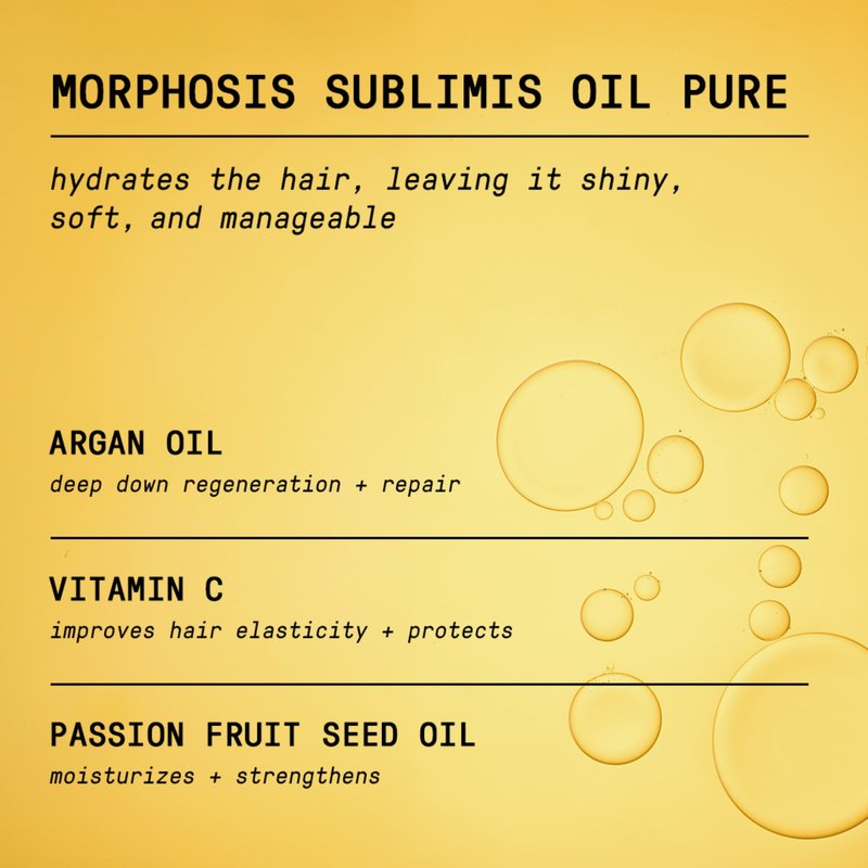 FRAMESI Morphosis Sublimis Pure Hair Oil 3.4 fl oz, Moisturizes and Revitalizes Hair, Natural Ingredients, Color Safe