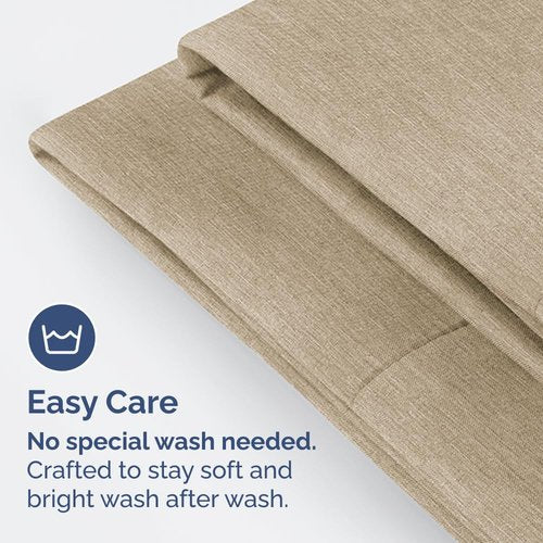 King Standard Pillow Cases Set of 2 - Ultra-Soft Hotel Quality Pillowcase Covers - Comfy, Cozy & Fade Free - Wrinkle Resistant - Machine Washable Pillow Protectors - 2 Piece Set - Heathered Beige