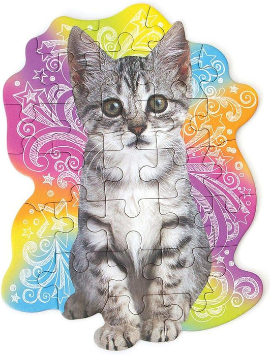 Playhouse 25-Piece Die-Cut Mini Puzzle - Fun Tabby Kitten Design for Kids
