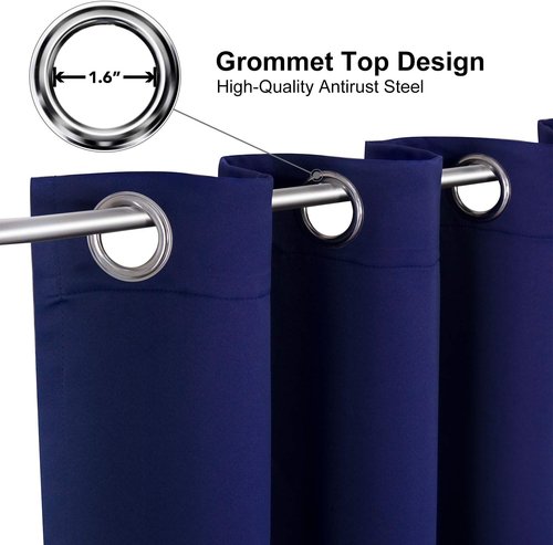 ChrisDowa Blackout Curtains - Thermal Insulated Room Darkening Panels Set (Navy Blue, 38W x 45L)