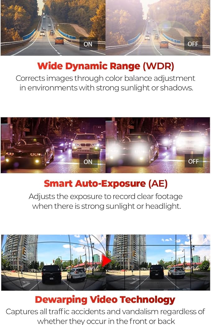 THINKWARE ARC Front & Rear Dash Cam, 2K QHD 1440P+1440P, 2.7” Touchscreen, Wi-Fi, GPS Safety Alerts, Super Night Vision 2.0, 24/7 Parking Mode Dual Dashcam, 3X Energy Saving, 32GB Card