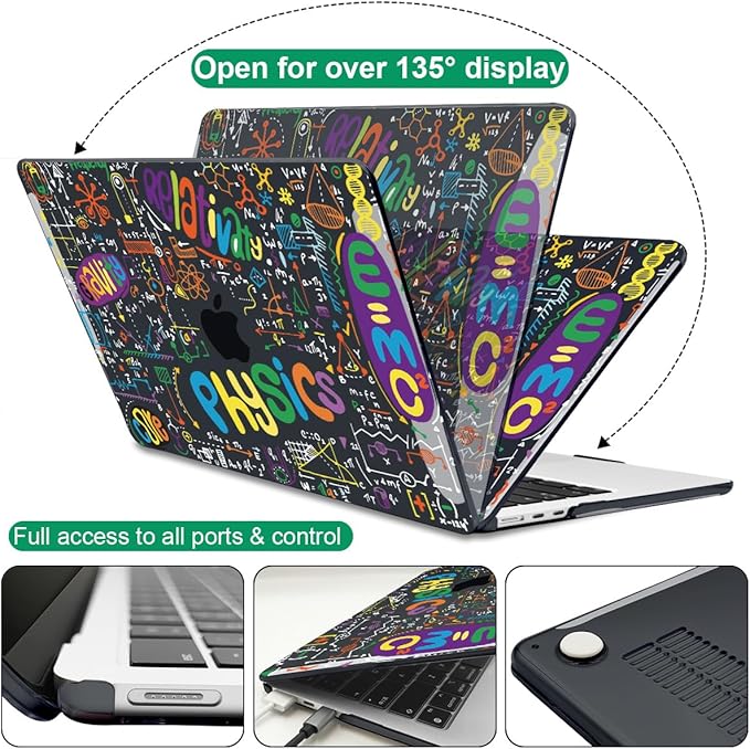 LCMOCICO for MacBook Air 13 Inch Case 2026 2025 2024 2023 2022 Release M5 A3449 M4 A3240 M3 A3113 M2 A2681, Scratch Resistant Plastic Hard Shell Case for MacBook Air 13.6 M5, Physical Chemistry1