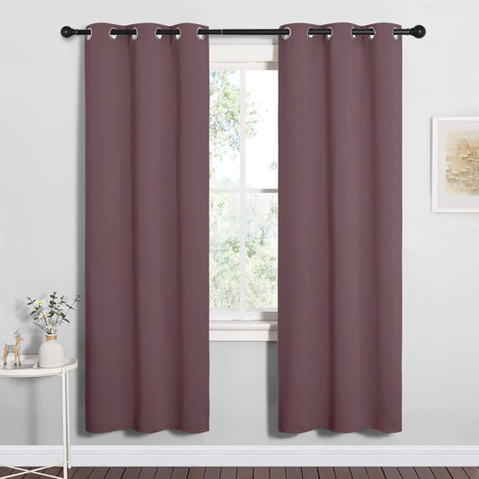 NICETOWN Blackout Curtain Panels - Thermal Insulated Draperies in Dry Rose | 34 x 72 Inches, 1 Pair