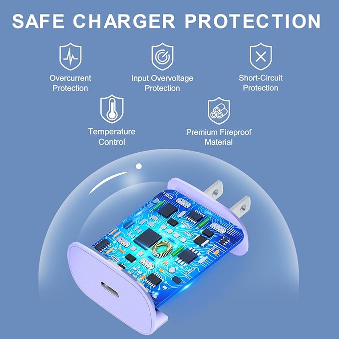 Phone 17 16 15 Charger Fast Charging,30W USB C Phone 17 16 15 Pro Max Charger Block &10FT Long Type C Cable Cord for i.Phone 17/17 Air/17 Pro/17 Pro Max/16/16 Plus/16 Pro Max/15/15 Pro Max,Purple