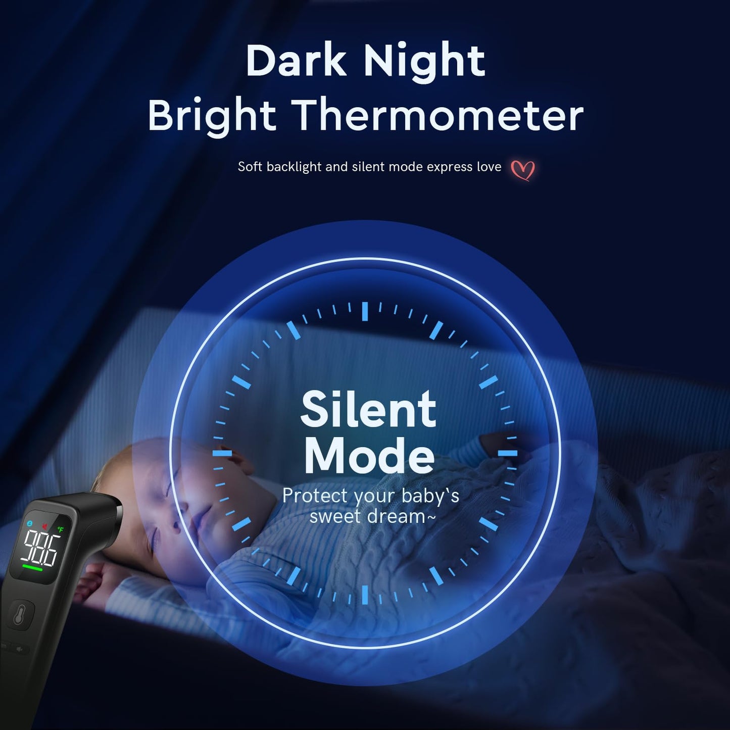 No-Touch Thermometer for Adults and Kids - Digital Forehead Thermometer with High Accuracy, Ultra Clear LEDScreen and Fever Alarm