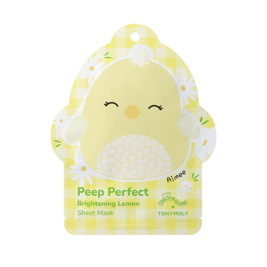 TONYMOLY x Squishmallows Aimee Sheet Mask - Vitamin C & Lemon Brightening Face Masks Skincare for Dull Discolored Skin Tone, Hydrating Self-Care Korean Face Mask for Teens, Girls