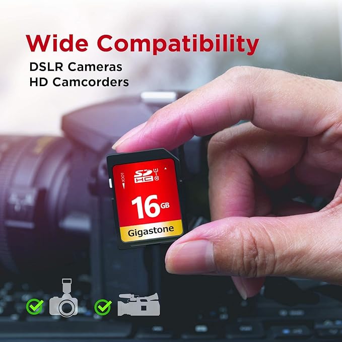 GIGASTONE 16GB SD Card 100-Pack UHS-I U1 Class 10 SDHC Memory Card High Speed Full HD Video Compatible with Digital Camera, SPYPOINT TACTACAM Trail